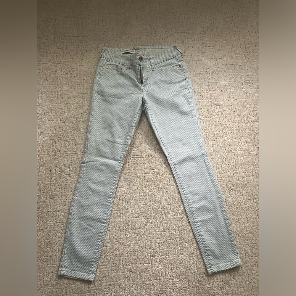 Pilcro striped mid rise skinny jeans